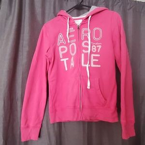 Aeropastle pink zip up sweater.
